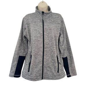 Roper Women's Sz XL Gray Space Dye Polyester Fleece-Lined Full Zip Jacket